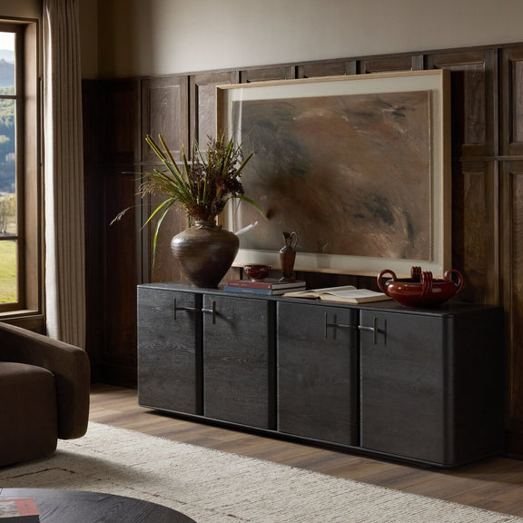 Clemens Media Console - Dark Espresso Reclaimed French Oak