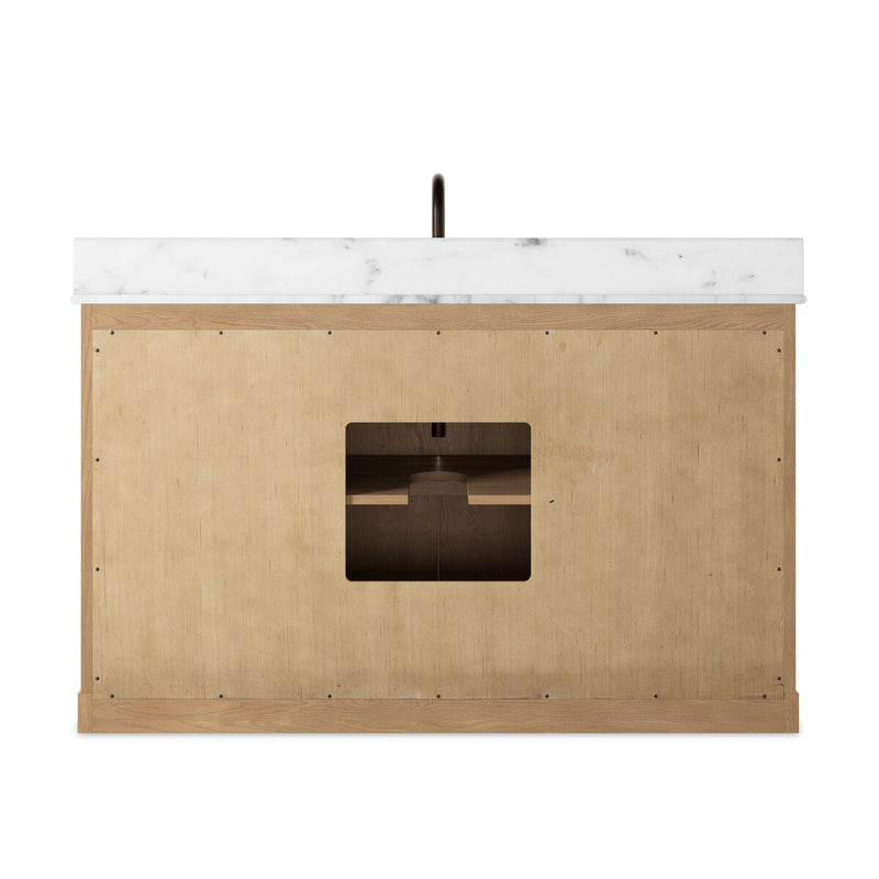 Loretta Single Wide Vanity - Satin Drifted Oak Thin Veneer