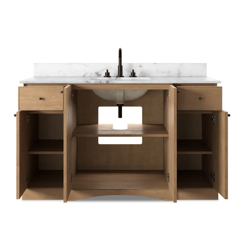 Loretta Single Wide Vanity - Satin Drifted Oak Thin Veneer