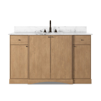 Loretta Single Wide Vanity - Satin Drifted Oak Thin Veneer