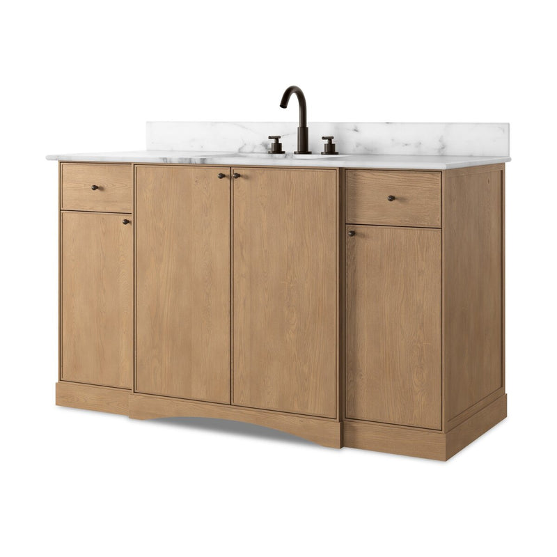 Loretta Single Wide Vanity - Satin Drifted Oak Thin Veneer