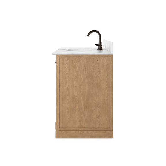 Loretta Single Wide Vanity - Satin Drifted Oak Thin Veneer