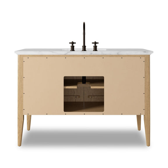 Chiara Single Wide Vanity - Satin Light Wash Oak Veneer