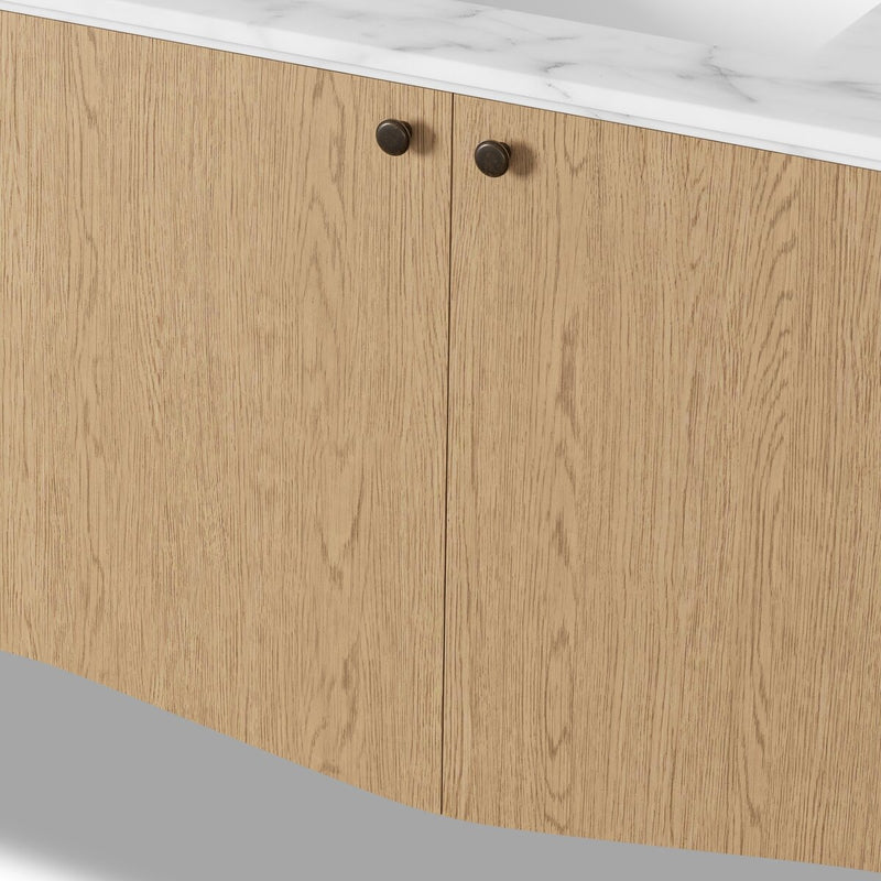 Chiara Single Wide Vanity - Satin Light Wash Oak Veneer