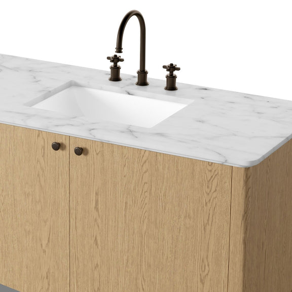 Chiara Single Wide Vanity - Satin Light Wash Oak Veneer