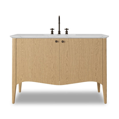 Chiara Single Wide Vanity - Satin Light Wash Oak Veneer