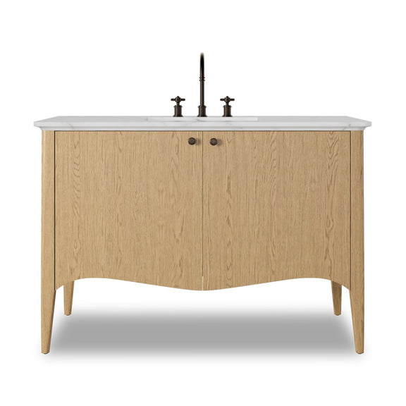 Chiara Single Wide Vanity - Satin Light Wash Oak Veneer