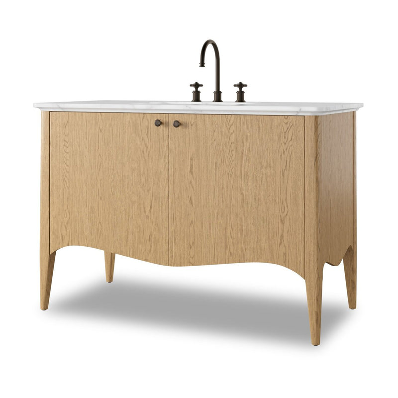 Chiara Single Wide Vanity - Satin Light Wash Oak Veneer