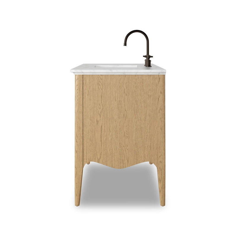Chiara Single Wide Vanity - Satin Light Wash Oak Veneer
