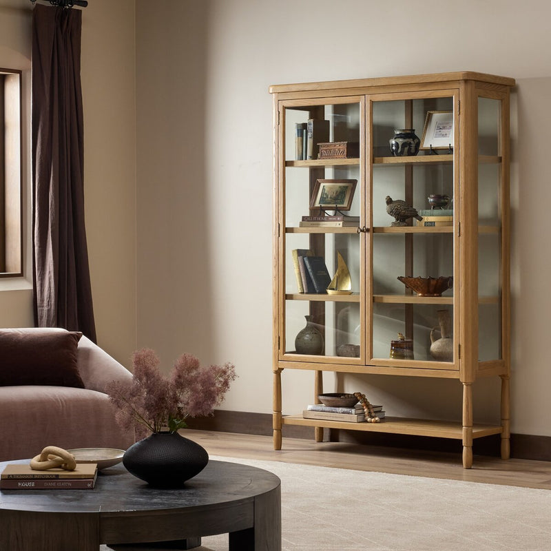 Francesca Vitrine Cabinet - Distressed Oak