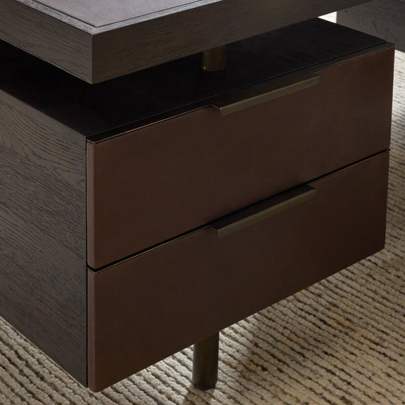 Belfast Desk - Smoked Black Oak Veneer