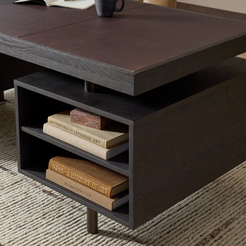 Belfast Desk - Smoked Black Oak Veneer