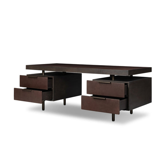 Belfast Desk - Smoked Black Oak Veneer