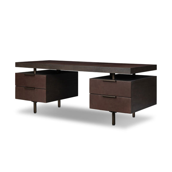 Belfast Desk - Smoked Black Oak Veneer