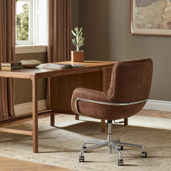 Brahms Desk Chair - Nubuck Tobacco