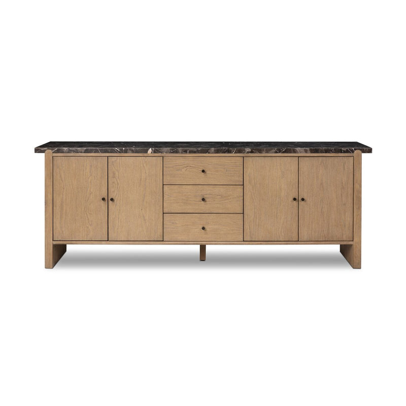 Garrison Media Console - Drifted Oak Thin Veneer