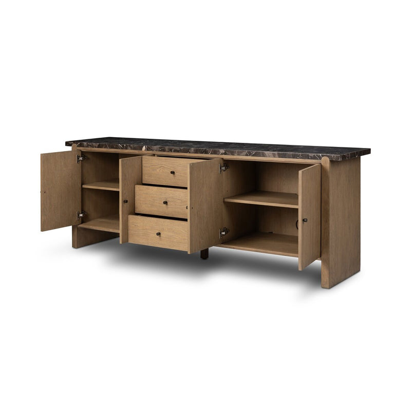 Garrison Media Console - Drifted Oak Thin Veneer