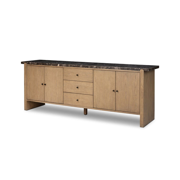Garrison Media Console - Drifted Oak Thin Veneer