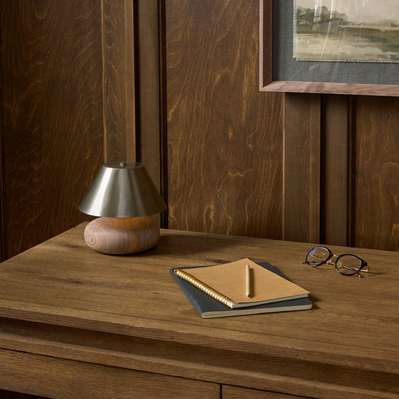 Ebba Cordless Table Lamp - Henna Marble Solid