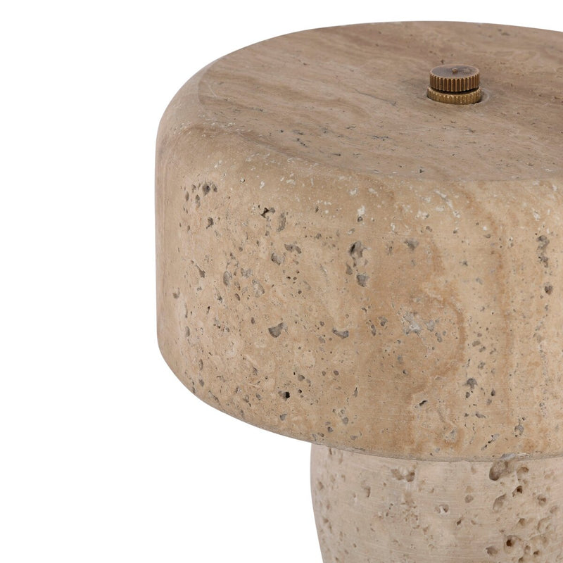 Taos Cordless Table Lamp - Natural Travertine