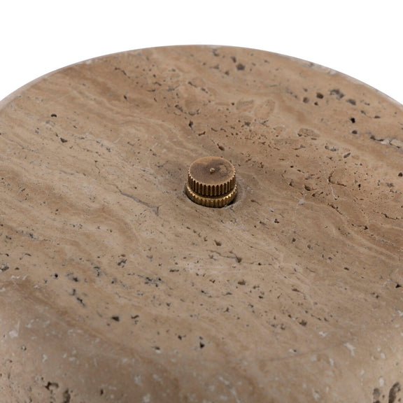 Taos Cordless Table Lamp - Natural Travertine