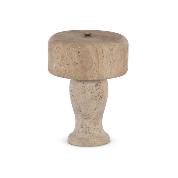 Taos Cordless Table Lamp - Natural Travertine