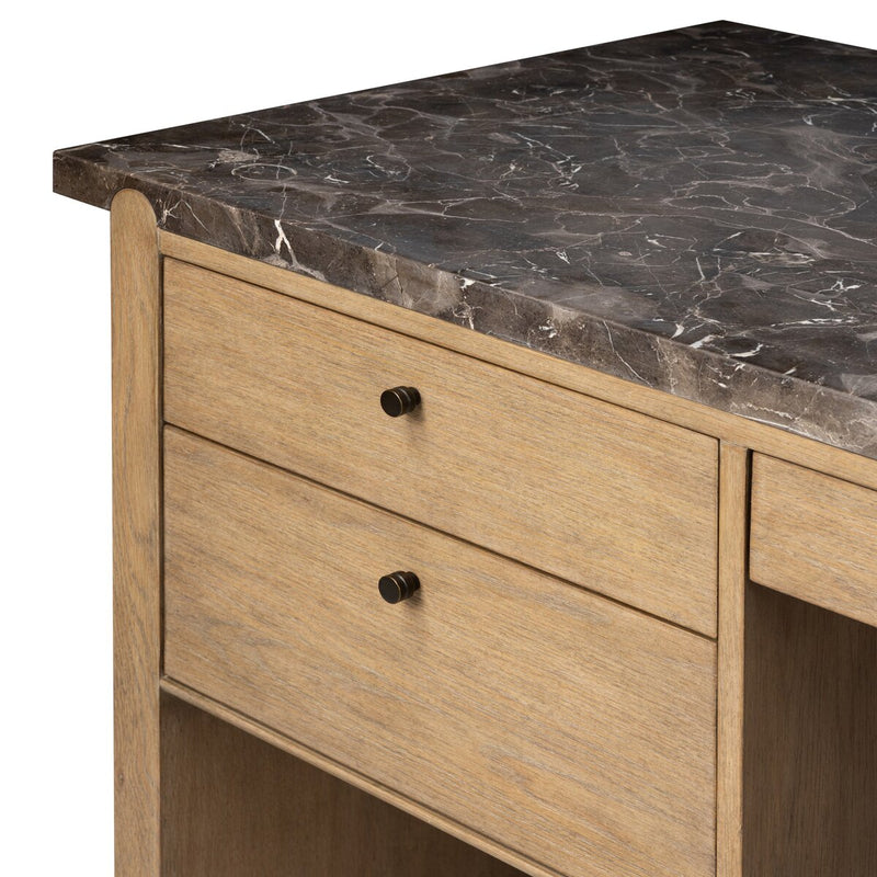 Garrison Desk - Drifted Oak Thin Veneer