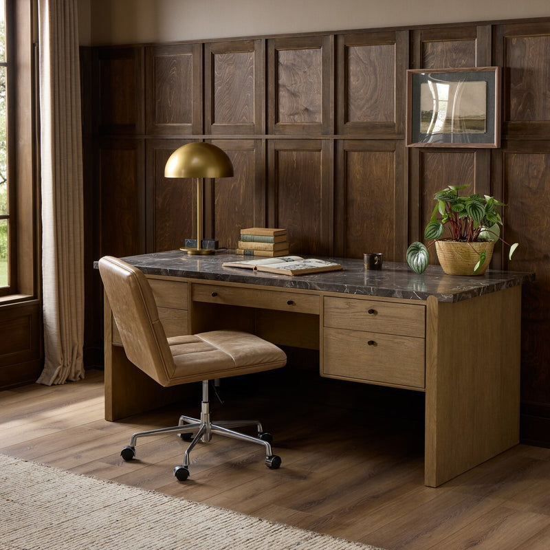 Garrison Desk - Drifted Oak Thin Veneer