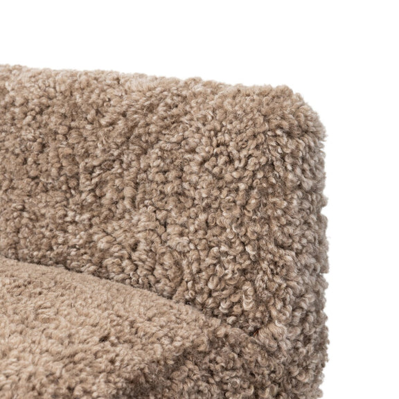 Corla Counter Stool - Taupe Shearling