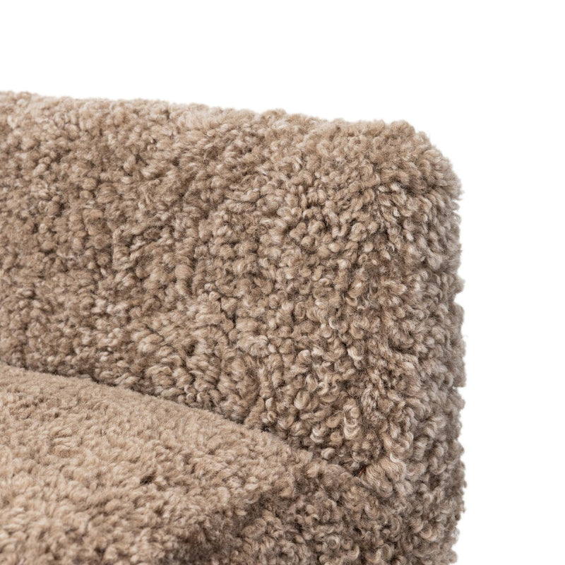 Corla Counter Stool - Taupe Shearling