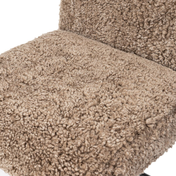 Corla Counter Stool - Taupe Shearling