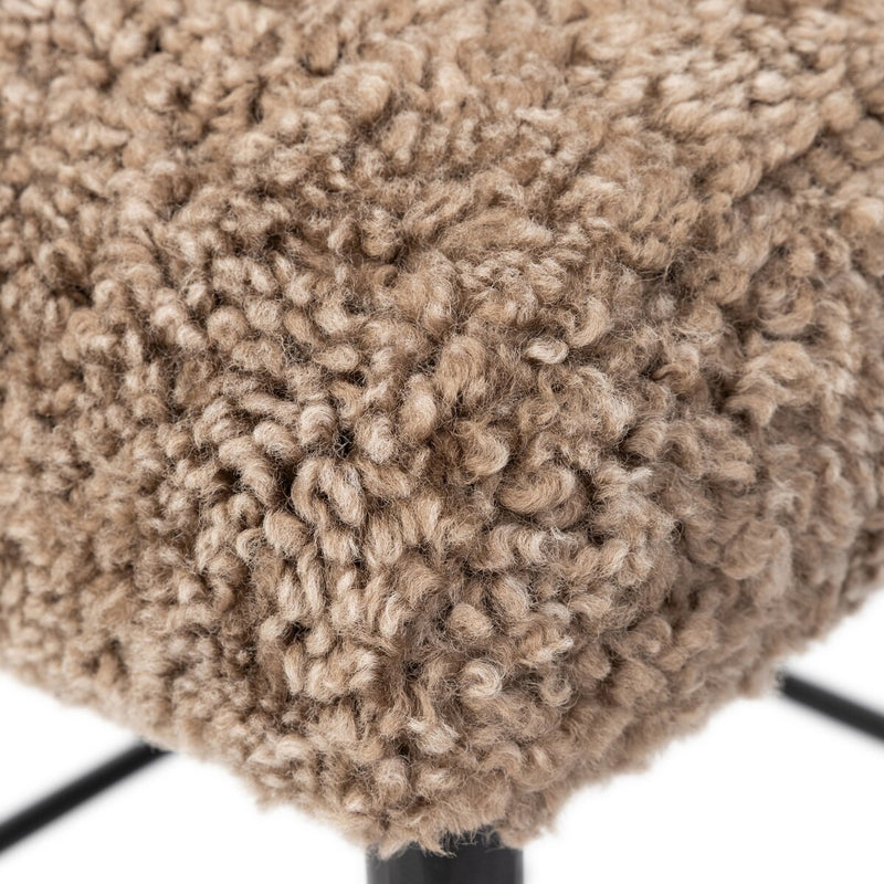 Corla Counter Stool - Taupe Shearling
