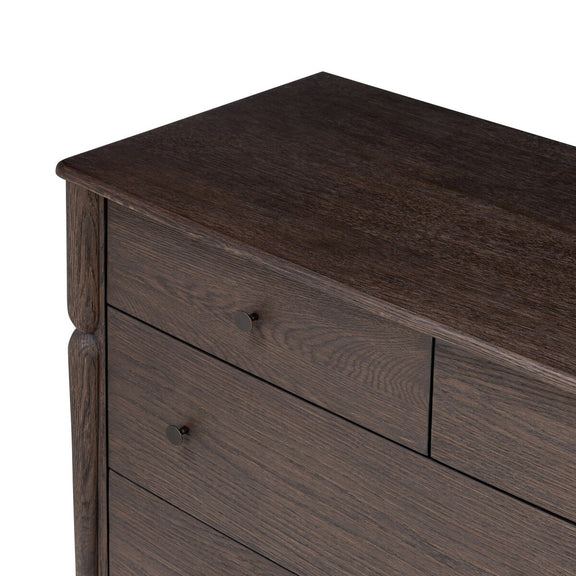 Florence 7 Drawer Dresser - Rubbed Black Oak Veneer