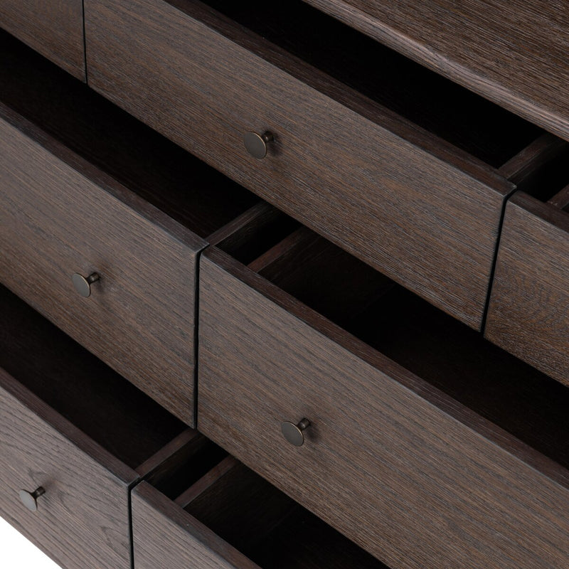 Florence 7 Drawer Dresser - Rubbed Black Oak Veneer