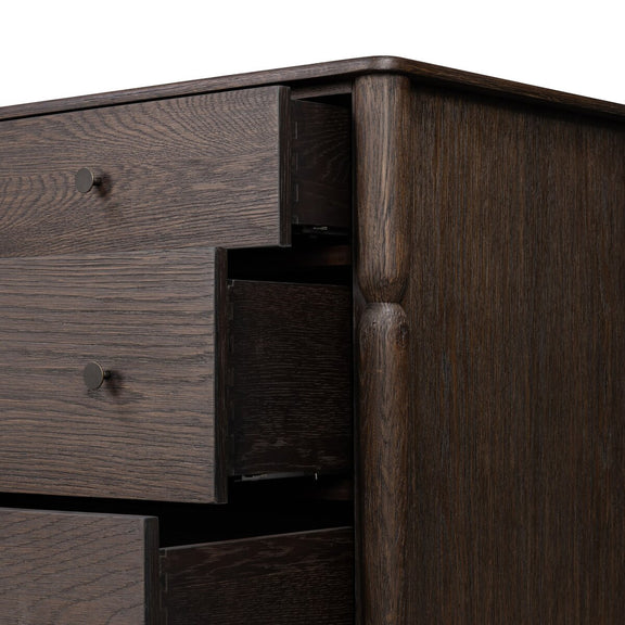 Florence 7 Drawer Dresser - Rubbed Black Oak Veneer