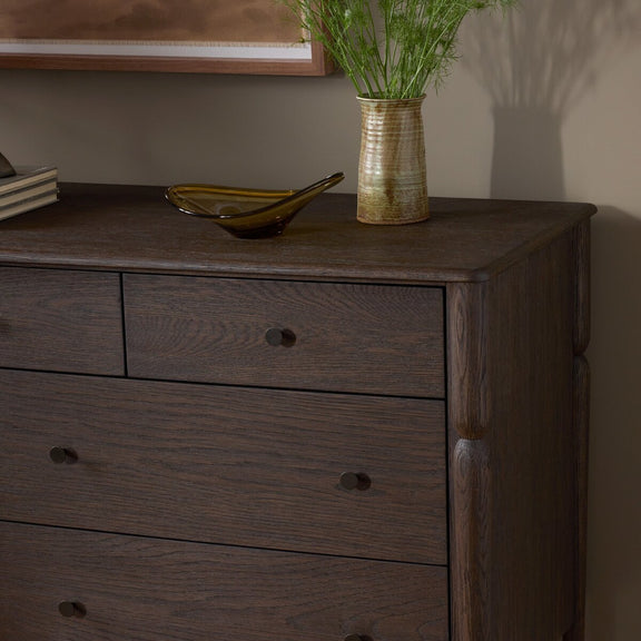 Florence 7 Drawer Dresser - Rubbed Black Oak Veneer