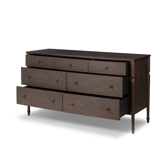 Florence 7 Drawer Dresser - Rubbed Black Oak Veneer