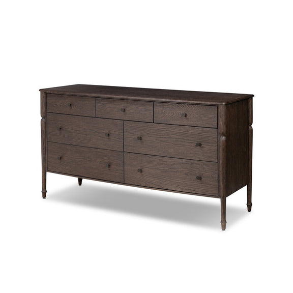 Florence 7 Drawer Dresser - Rubbed Black Oak Veneer