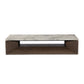 Bailor Coffee Table - Sandblasted White Marble