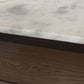 Bailor Coffee Table - Sandblasted White Marble
