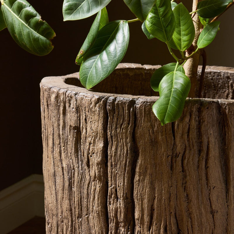 Tarrow Planter - Faux Brown Wood
