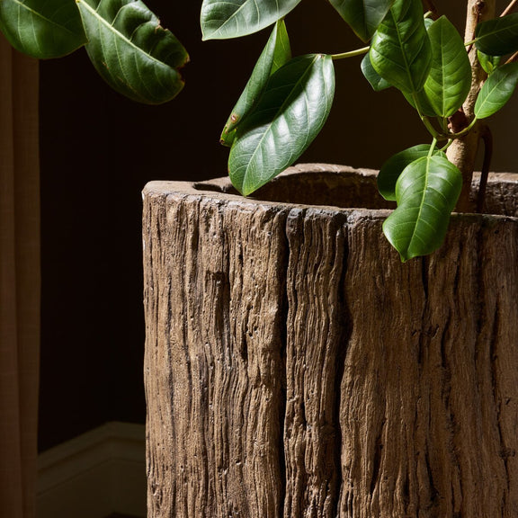 Tarrow Planter - Faux Brown Wood