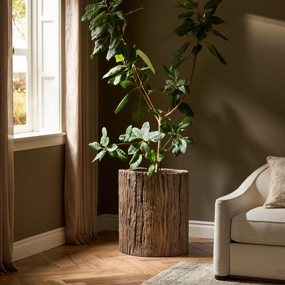 Tarrow Planter - Faux Brown Wood