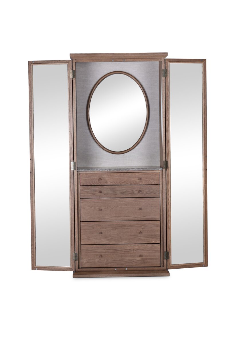 Rosalind Mirror Armoire - Amber Ash Veneer