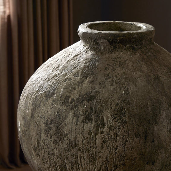 Dunia Vessel - Distressed Grey Terracotta