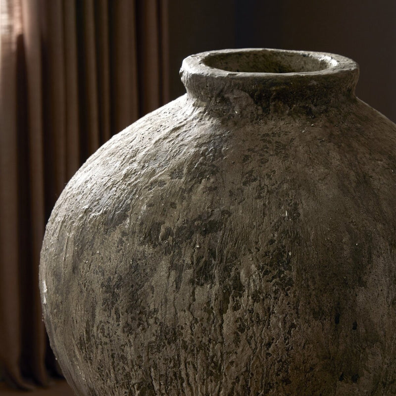 Dunia Vessel - Distressed Grey Terracotta