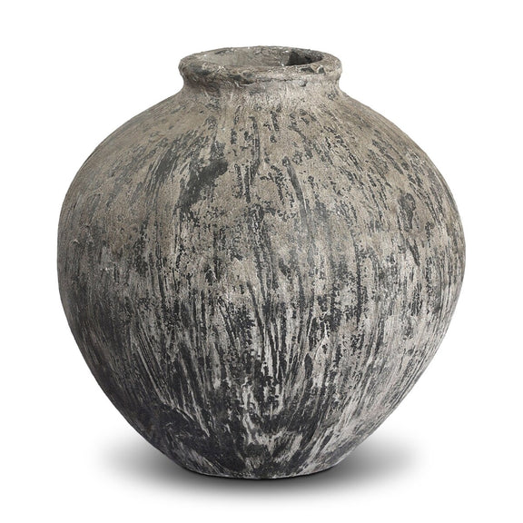 Dunia Vessel - Distressed Grey Terracotta