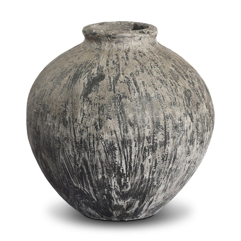 Dunia Vessel - Distressed Grey Terracotta