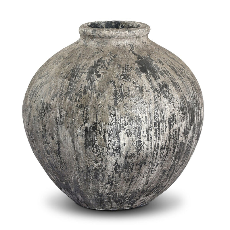 Dunia Vessel - Distressed Grey Terracotta