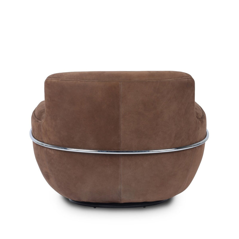 Brahms Swivel Chair - Nubuck Tobacco